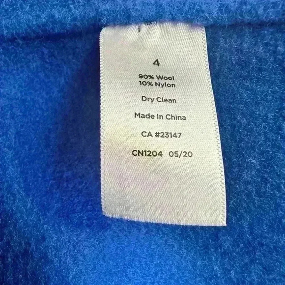 Talbots Wool Blend Cobalt Blue Single Button Boyfriend Sweater Blazer, size 4 - Picture 6 of 6